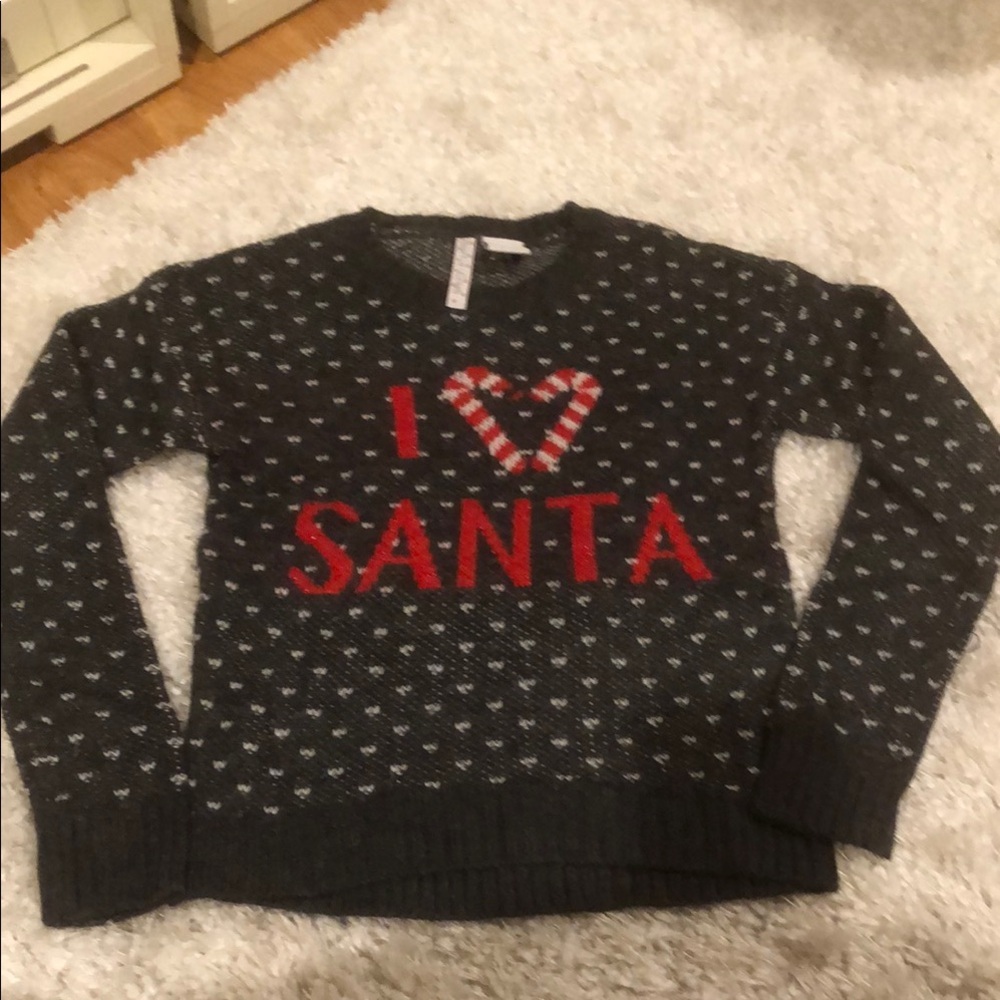 I Love Santa Gray Sweater S/6 kt3